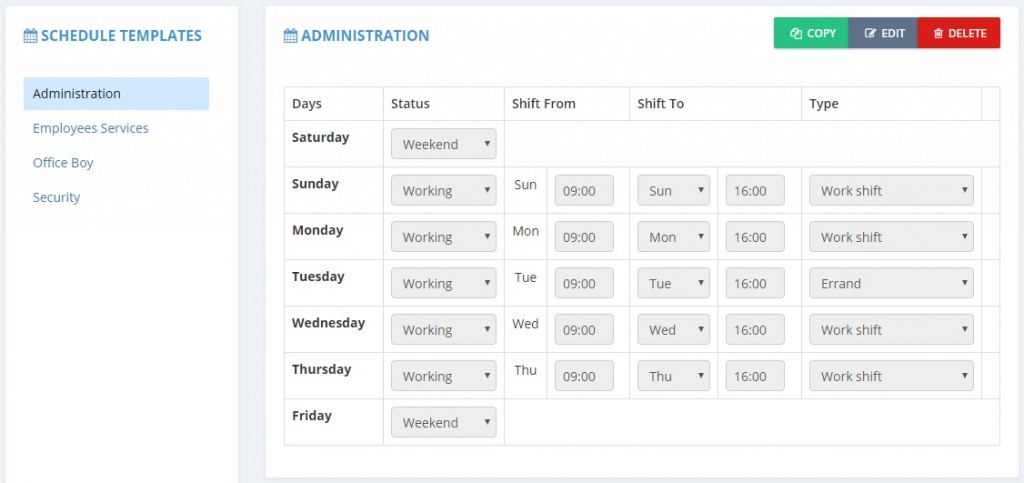 Schedule Templates – Modulus Knowledgebase